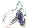 Secondhand Chanel Camellia Flower Aquamarine Sapphire White Gold Ring - '90s