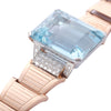 Secondhand Retro 18k Gold Bracelet with Aquamarine and Diamonds – '40s
