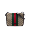 Secondhand Gucci Medium GG Supreme Web Flap Messenger Bag