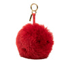 Fendi Nappa Shiny Fox Fur Heart Pom Pom Bag Charm Secondhand