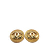 Chanel CC Gold Plated Round Push Back Earrings Secondhand