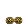 Chanel CC Gold Plated Round Push Back Earrings Secondhand
