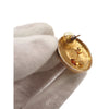 Chanel CC Gold Plated Round Push Back Earrings Secondhand