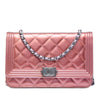 Chanel Bicolor Quilted Metallic Patent Boy Wallet on Chain Secondhand