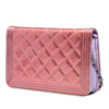 Chanel Bicolor Quilted Metallic Patent Boy Wallet on Chain Secondhand