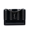Saint Laurent Medium Studded Suede and Calfskin Monogram Sunset Crossbody Secondhand