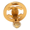 Chanel CC Gold Plated Turn Lock Clip On Earrings Secondhand
