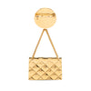 Chanel CC Gold Plated Quilted Flap Bag Medallion Brooch Secondhand