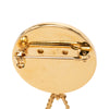 Chanel CC Gold Plated Quilted Flap Bag Medallion Brooch Secondhand