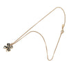 Chanel CC Gold Plated and Enamel Strass Faux Pearl Clover Pendant Necklace Secondhand