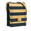 Chanel Paris New York Metallic Lambskin Striped North South Boy Flap Secondhand