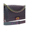 Chanel Old Medium Quilted Iridescent Goatskin Rainbow Hardware Boy Flap Secondhand