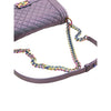 Chanel Old Medium Quilted Iridescent Goatskin Rainbow Hardware Boy Flap Secondhand