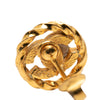Secondhand Chanel CC Gold Plated Strass Round Rope Clip On Earrings
