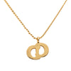 Dior Gold Plated Strass CD Logo Pendant Necklace Secondhand