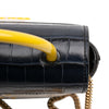 Secondhand Chloé Tricolor Croc Embossed Leather Aby Lock Satchel