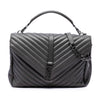 Saint Laurent Large Chevron Sheepskin Monogram College Satchel Secondhand