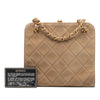 Secondhand Chanel CC Quilted Suede Kiss Lock Handbag