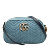 Secondhand Gucci Small GG Marmont Matelasse Denim Pearly Crossbody