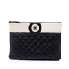 Chanel Medium CC Bicolor Quilted Lambskin Clutch Secondhand