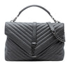 Saint Laurent Large Chevron Sheepskin Monogram College Bag Secondhand