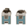 Hermès Palladium Plated Lacquer Cage dH Earrings Secondhand