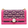 Miu Miu MM Paris Emiuticon Jacquard and Croc Embossed Patent Crystal Chain Crossbody Secondhand