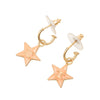 Chanel CC Gold Plated Enamel Star Push Back Earrings Secondhand