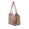 Burberry Small Derby Calfskin and House Check Canvas Canterbury Tote Secondhand