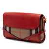 Burberry Leather and House Check Canvas Bridle Abbott Crossbody Secondhand