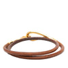 Hermès Gold Plated and Leather Jumbo Hook Double Tour Bracelet Secondhand