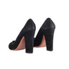 Secondhand Alaïa Black Suede Bow-Detail Block Heel Pumps - '10s