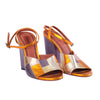 Secondhand Missoni Metallic Patchwork Leather & Glitter Block-Heel Sandals - '00s