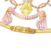 Secondhand Hermès “Frontaux Et Cocardes” Pink & Ivory Silk Carré 90 Scarf By Caty Latham - '00s