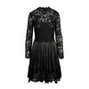 Secondhand Valentino Pleated Leather and Lace Dress