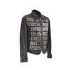 Secondhand Leather Biker Jacket with Metal Applications 