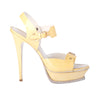 second hand Yves Saint Laurent Yellow Patent Leather Platform Stiletto Sandals