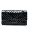 Chanel Medium Classic Chevron Patent So Black Double Flap Secondhand