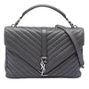 Saint Laurent Large Chevron Sheepskin Monogram College Satchel Secondhand