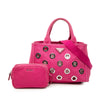 Secondhand Prada Small Canvas Canapa Grommet Satchel