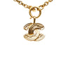 Chanel Gold Plated CC Quilted Pendant Necklace Secondhand