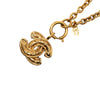 Chanel Gold Plated CC Quilted Pendant Necklace Secondhand