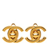 Chanel CC Gold Plated Turn Lock Clip On Earrings Secondhand