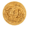 Chanel CC Gold Plated Filigree Round Brooch Secondhand