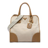 Prada Saffiano Trimmed Canvas Canapa Satchel Secondhand