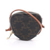 Vintage Celine Triomphe Heart Shoulder Bag Dark Brown Leather