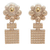 Chanel CC Gold Plated Faux Pearl Strass Push Back Earrings Secondhand