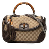 Secondhand Gucci Large GG Canvas New Bamboo Top Handle Bag