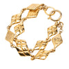 Chanel Gold Plated Quilted Diamond Shape Double Chain Bracelet Secondhand