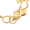 Chanel Gold Plated Quilted Diamond Shape Double Chain Bracelet Secondhand